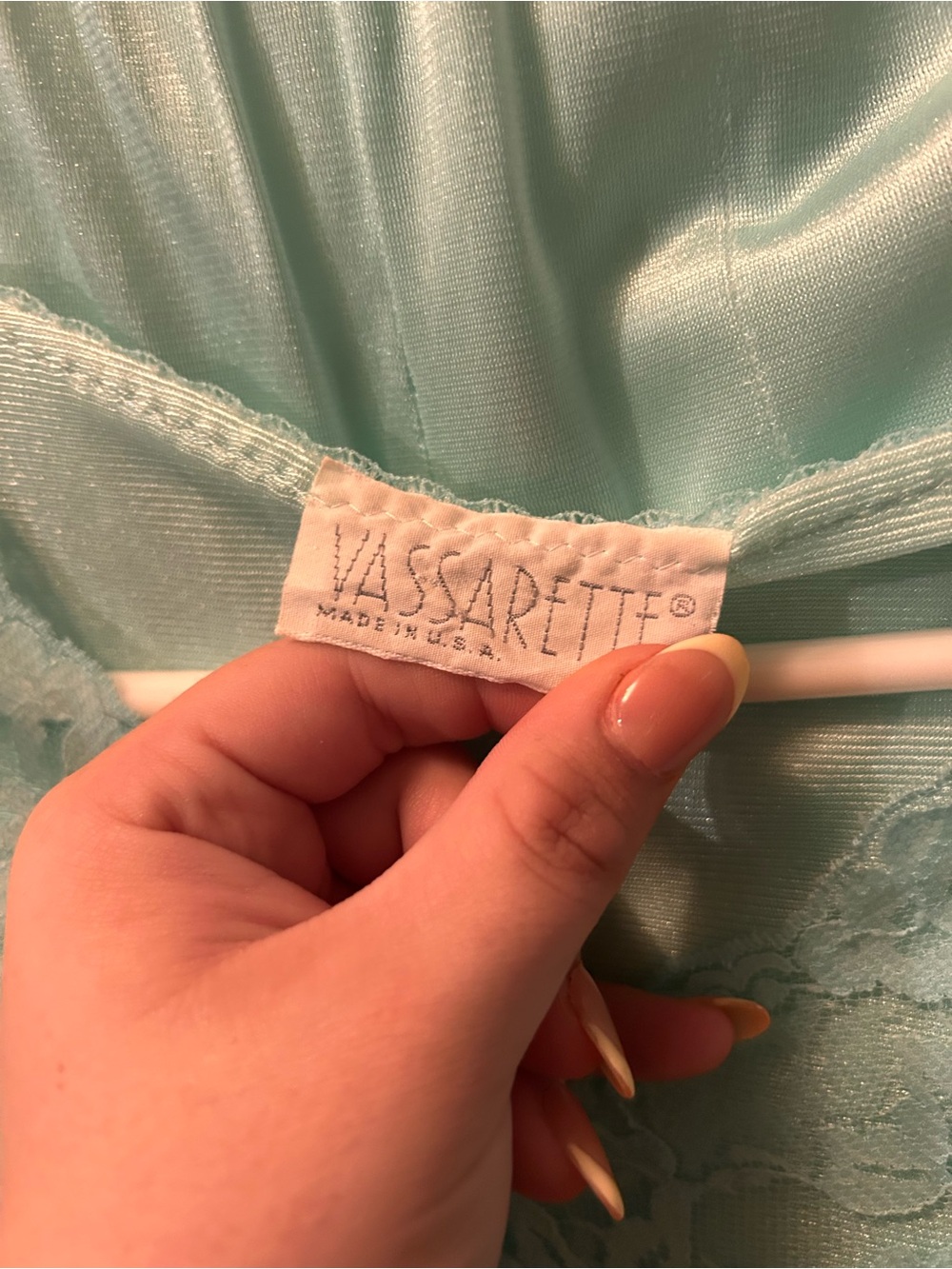 Vintage Light Aqua Lace Yoke Women's pjs - Picture 2 of 3